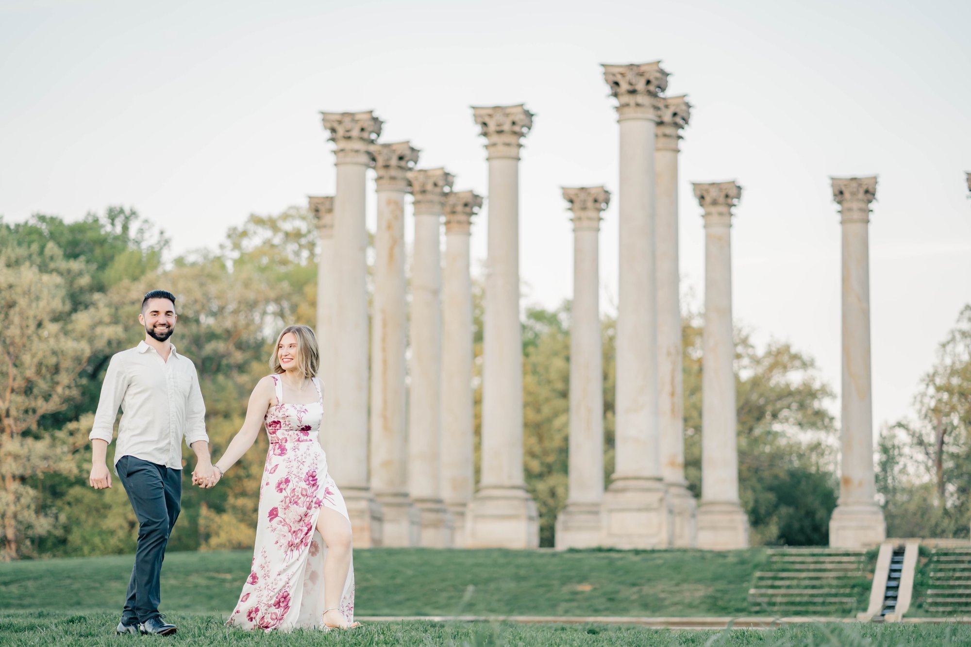 Engagement photo session of an engaged couple at the National Arboretum in Washington DC captured by Stephanie Grooms Artistry